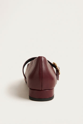 Mary Jane Flats Square Toe - Bordeaux Matte