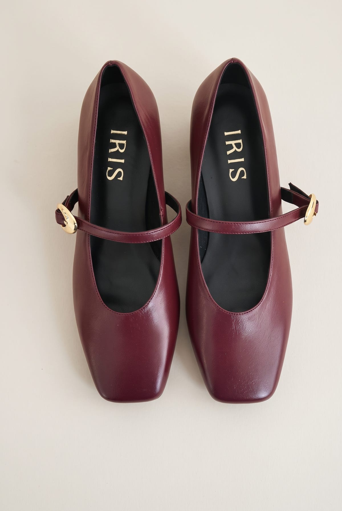 Mary Jane Flats Square Toe - Bordeaux Matte