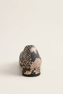 Ballet Flats Square Toe - Beige Snake Print