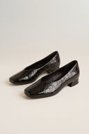 Ballet Flats Square Toe - Black Croc