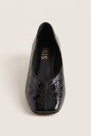 Ballet Flats Square Toe - Black Croc