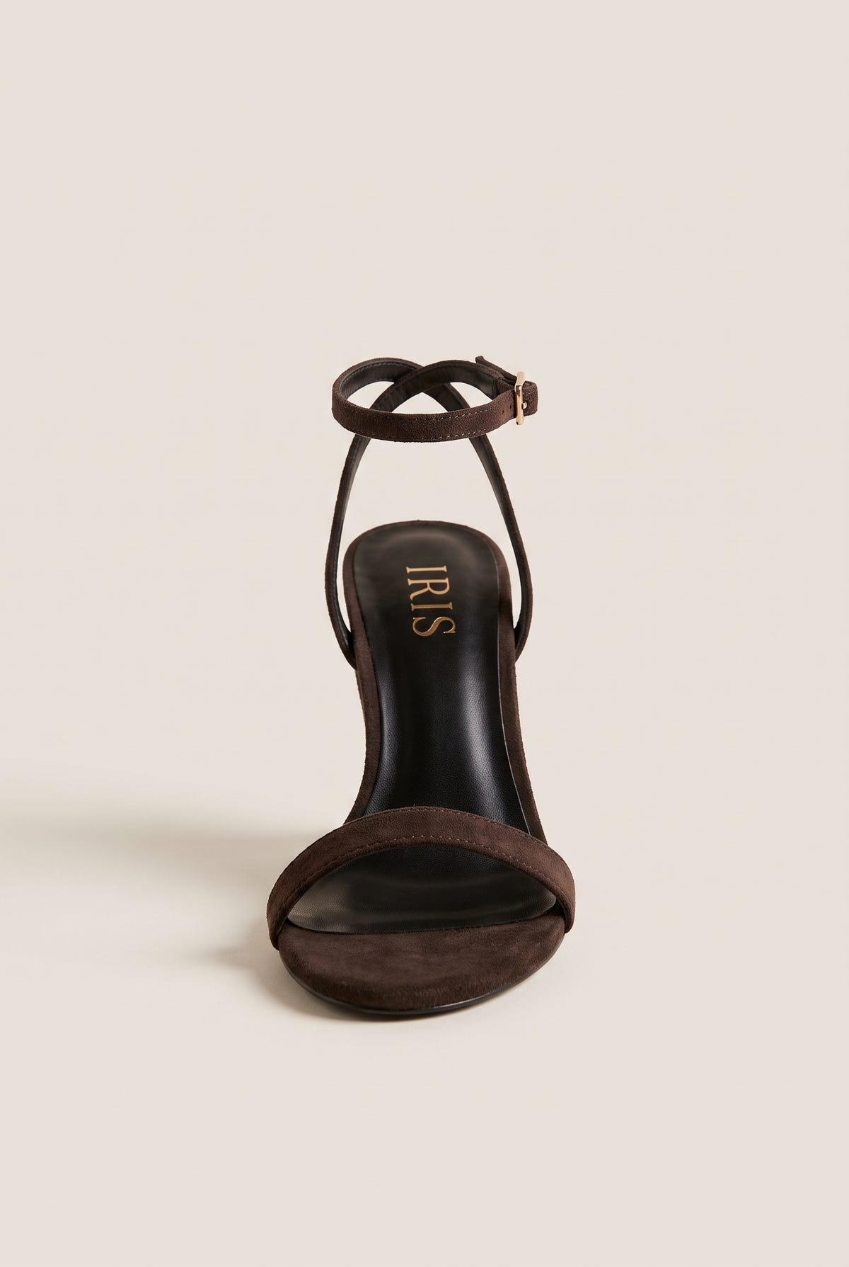 Wedge Heeled Sandals Ankle Strap - Brown Suede