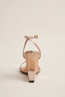Wedge Heeled Sandals Ankle Strap - Mocha Metal Snake