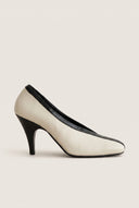 Cone Heel Pumps Square Toe - Beige Matte