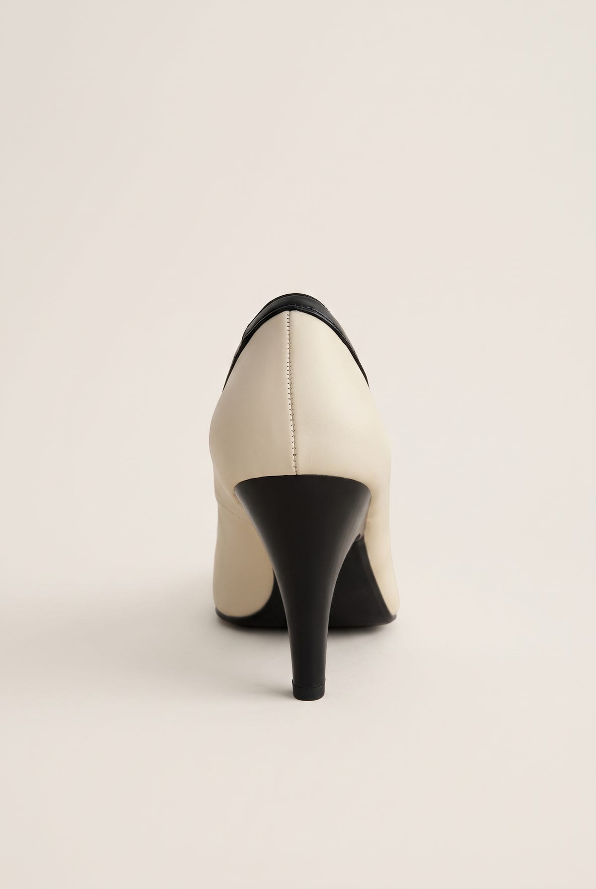 Cone Heel Pumps Square Toe - Beige Matte