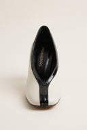 Cone Heel Pumps Square Toe - Beige Matte