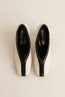 Cone Heel Pumps Square Toe - Beige Matte