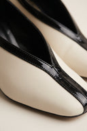 Cone Heel Pumps Square Toe - Beige Matte