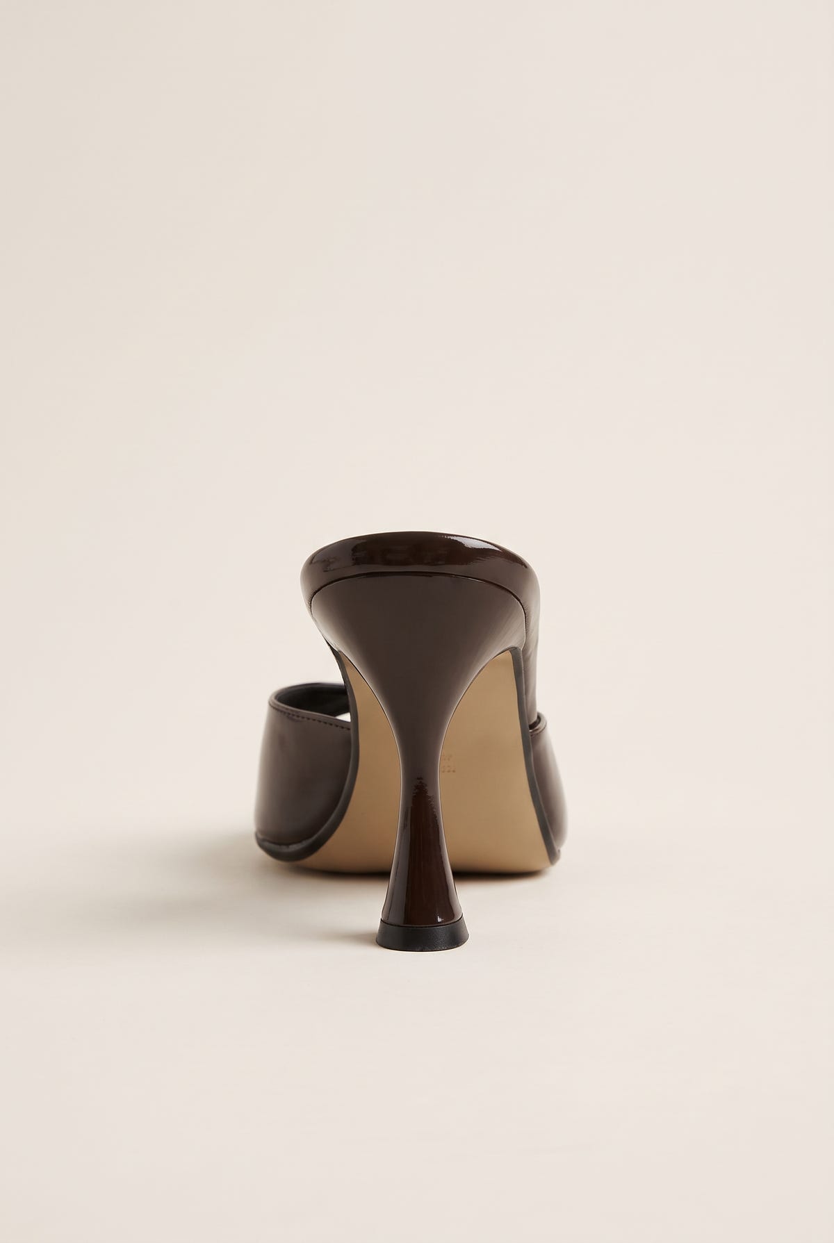 Stiletto Heel Mules Patent - Brown Patent