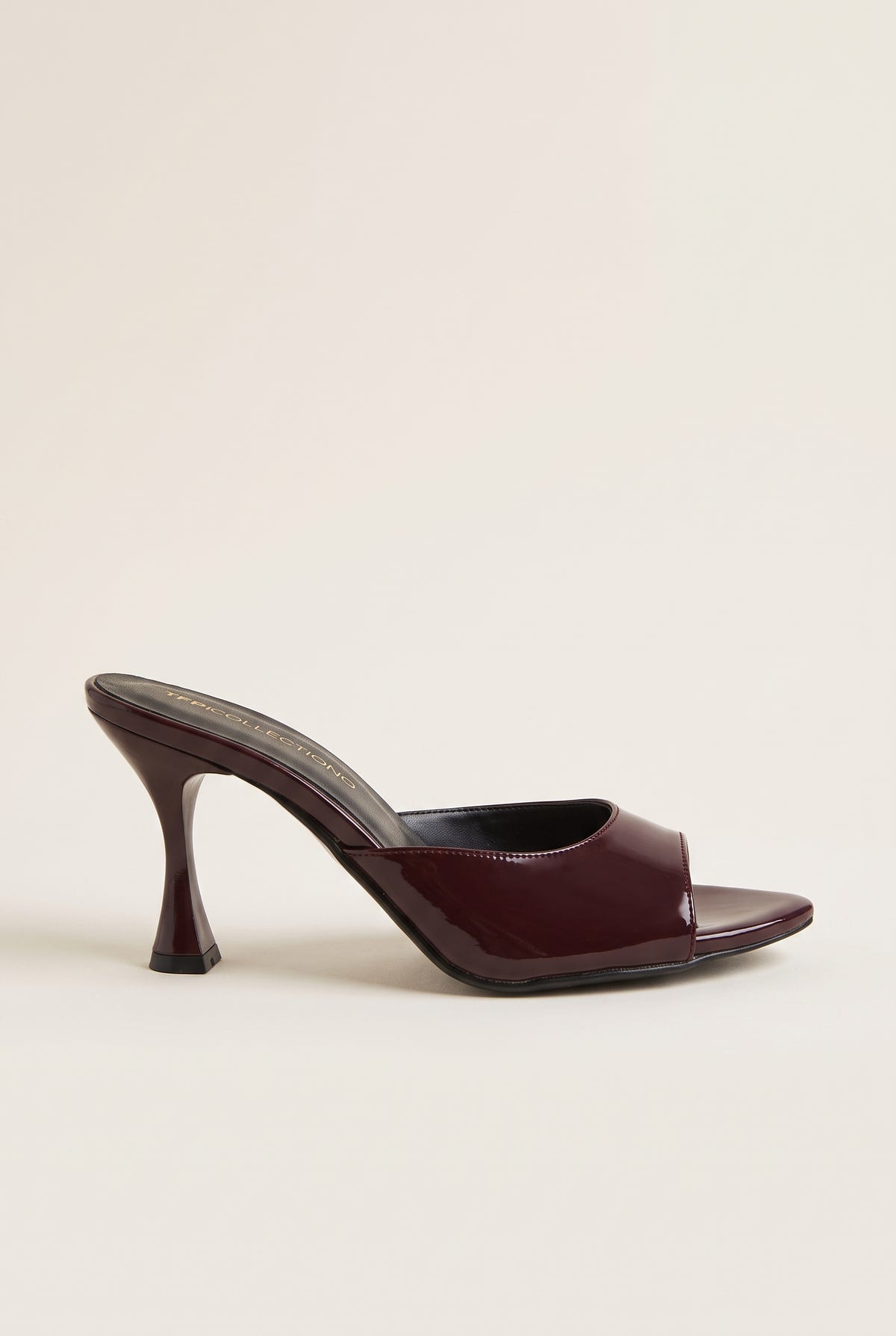 Mules vernies à talon aiguille - Verni Bordeaux