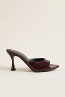 Stiletto Heel Mules Patent - Bordeaux Patent