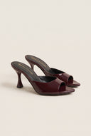 Stiletto Heel Mules Patent - Bordeaux Patent