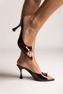 Stiletto Heel Mules Patent - Bordeaux Patent