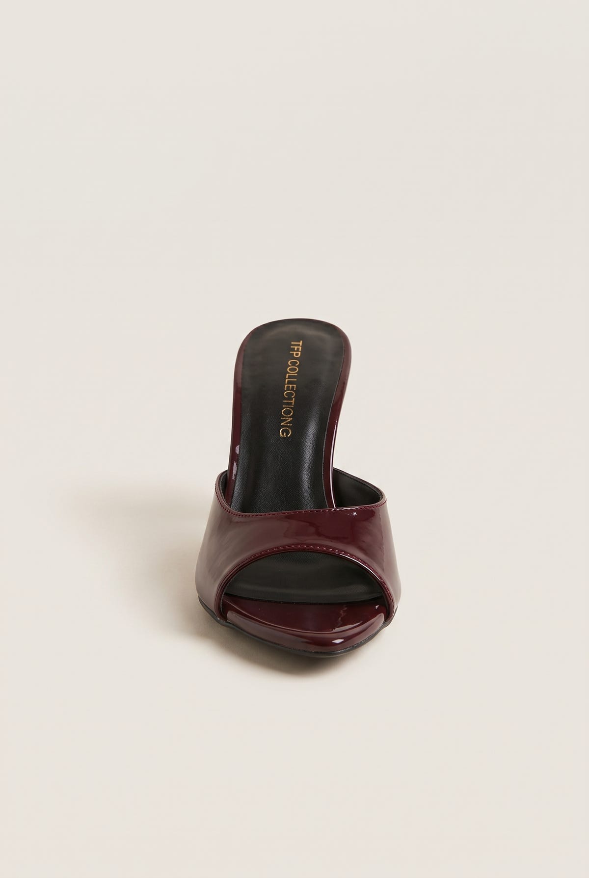 Mules vernies à talon aiguille - Verni Bordeaux