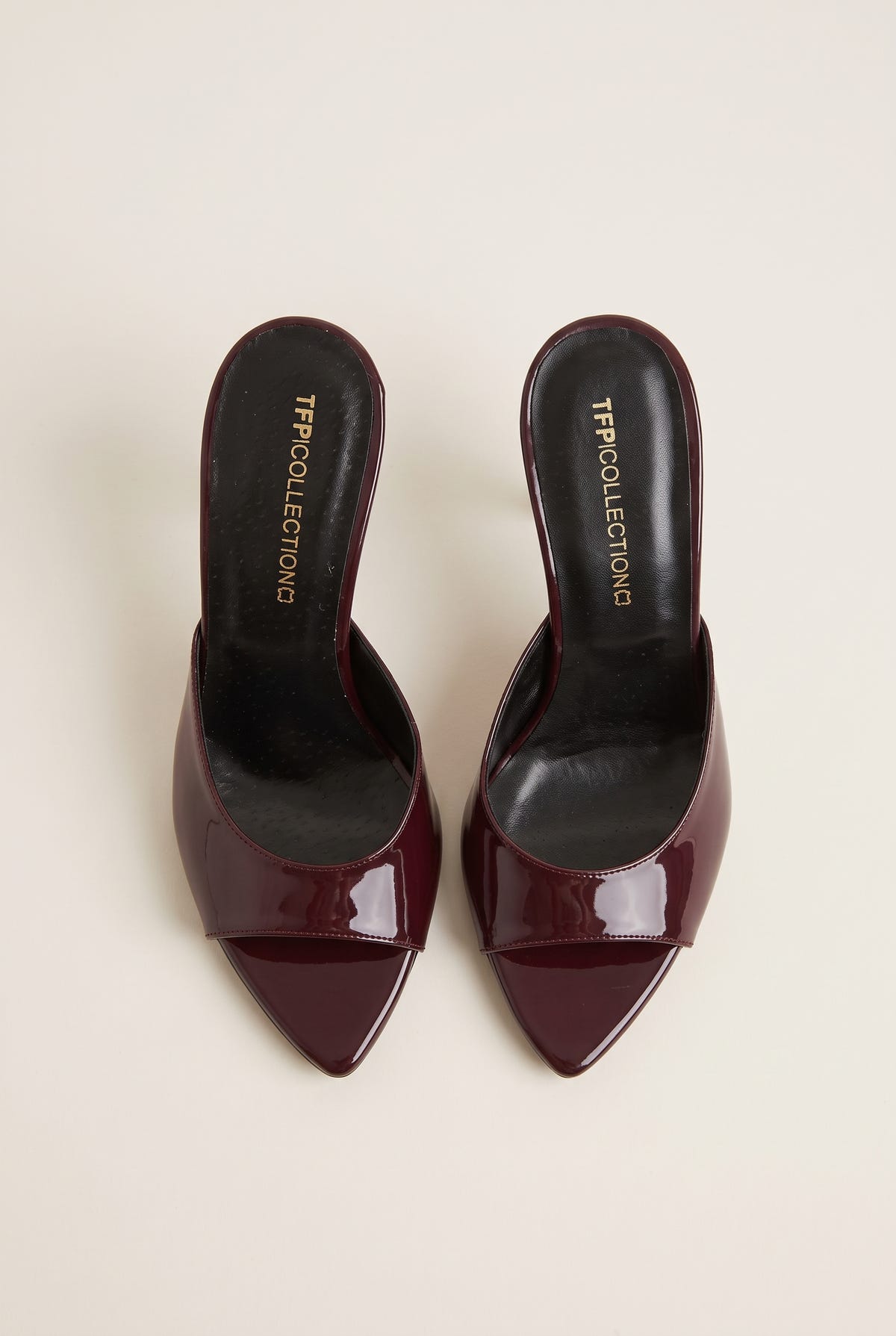 Mules vernies à talon aiguille - Verni Bordeaux