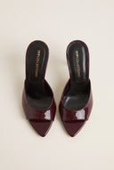 Stiletto Heel Mules Patent - Bordeaux Patent
