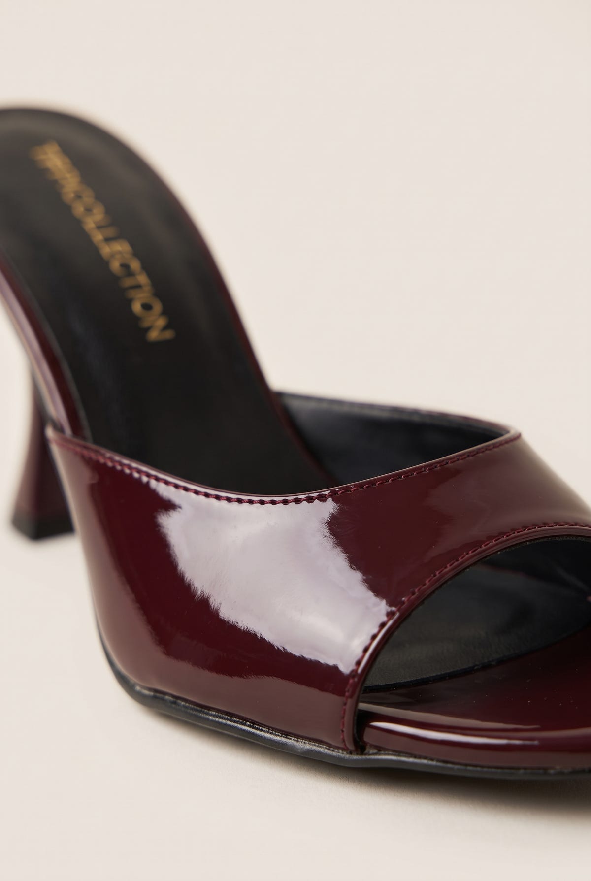 Mules vernies à talon aiguille - Verni Bordeaux