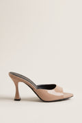 Stiletto Heel Mules Patent - Nude Patent