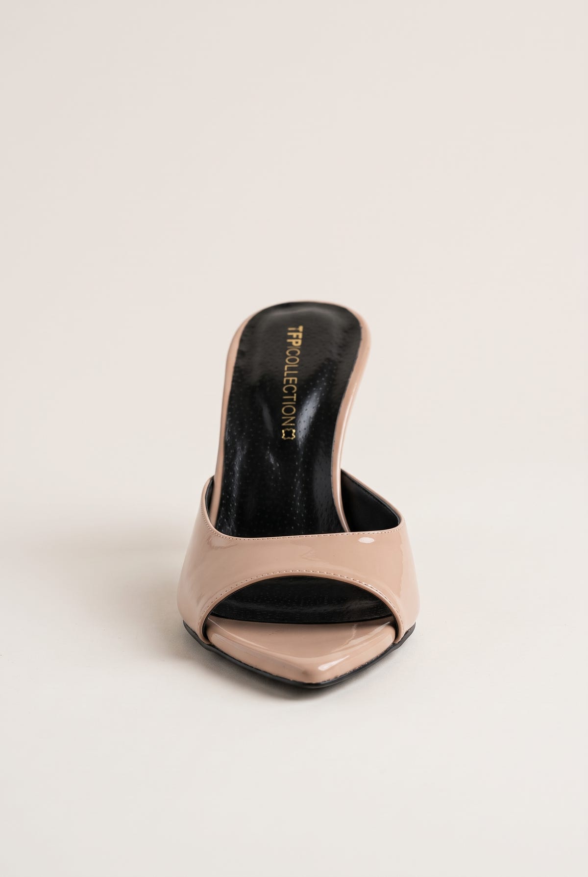 Stiletto Heel Mules Patent - Nude Patent