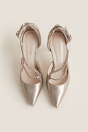 D'Orsay Pumps Strass Detail - Pearl Beige
