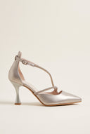 D'Orsay Pumps Strass Detail - Pearl Beige