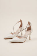 D'Orsay Pumps Strass Detail - White Pearl