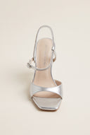 Stiletto Heeled Sandals Strass - Silver