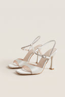 Stiletto Heeled Sandals Strass - White Pearl