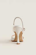 Stiletto Heeled Sandals Strass - White Pearl