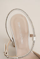 Stiletto Heeled Sandals Strass - White Pearl