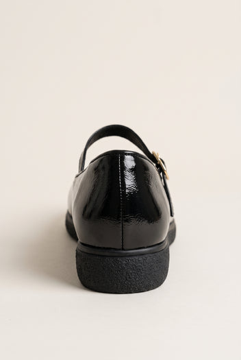 Mary Jane Flats Patent Ankle Strap - Black Patent