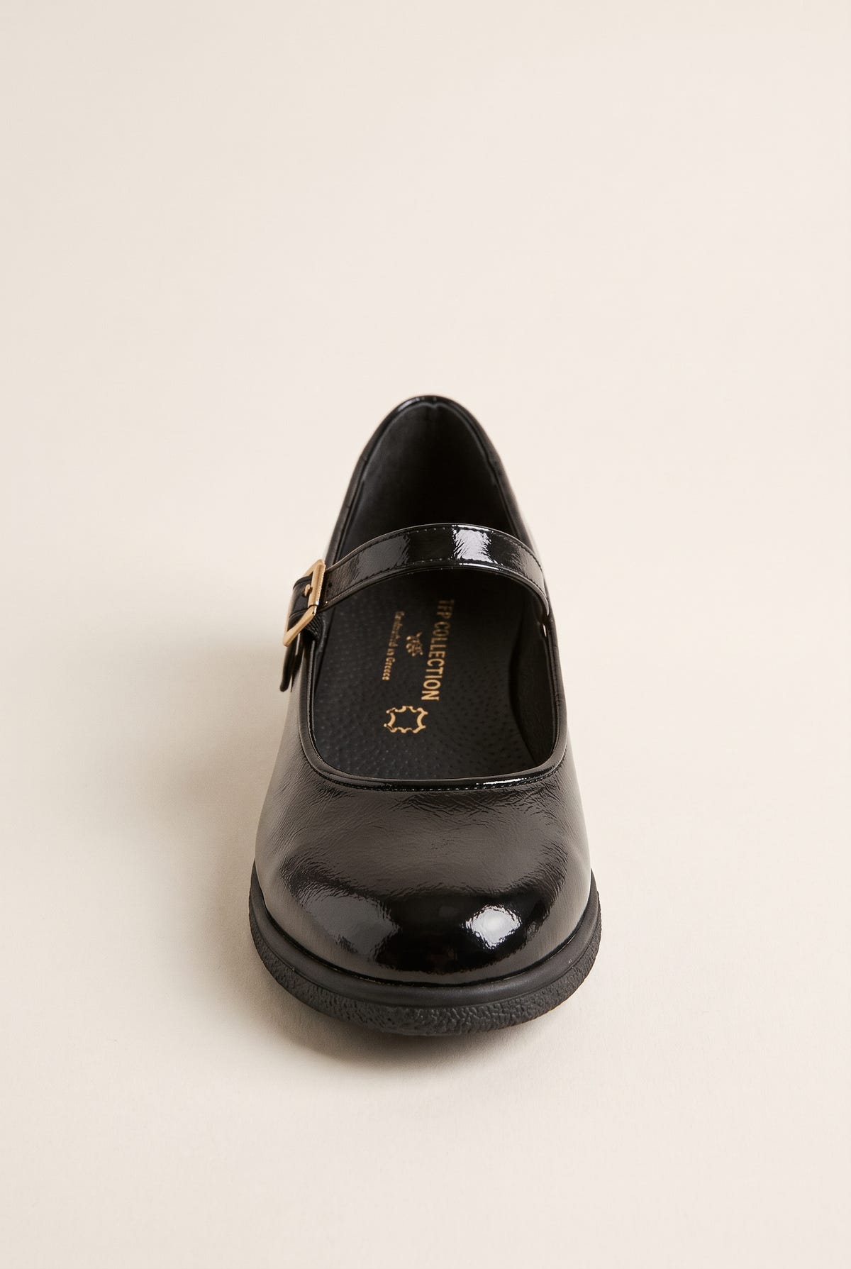 Mary Jane Flats Patent Ankle Strap - Black Patent