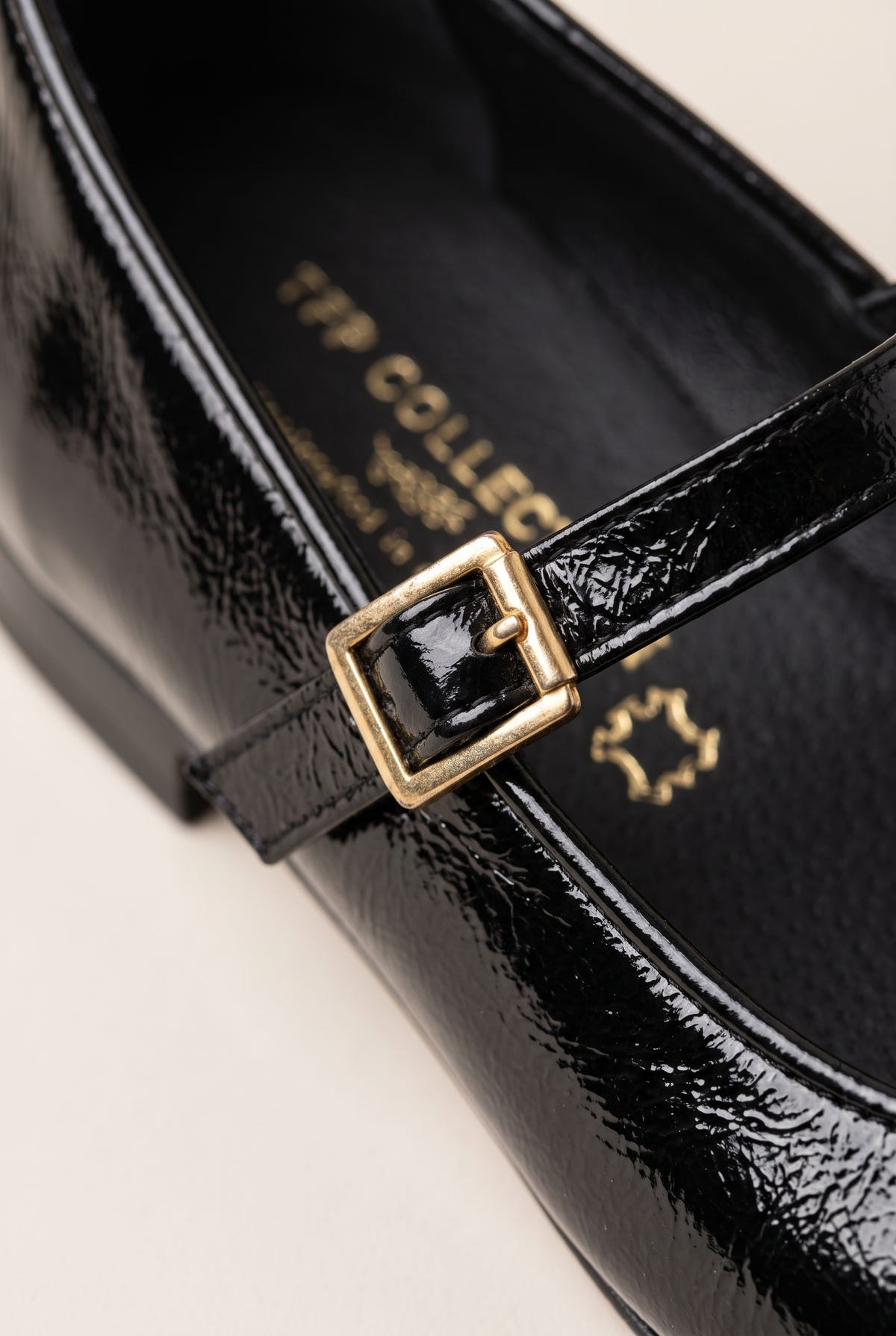 Mary Jane Flats Patent Ankle Strap - Black Patent