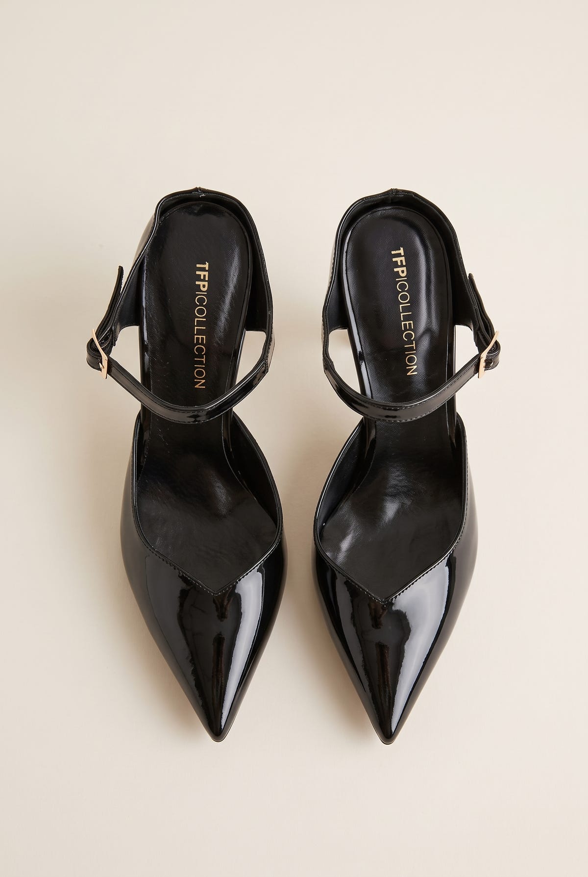 Stiletto Heel Mules D'Orsay - Black Patent