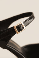 Stiletto Heel Mules D'Orsay - Black Patent