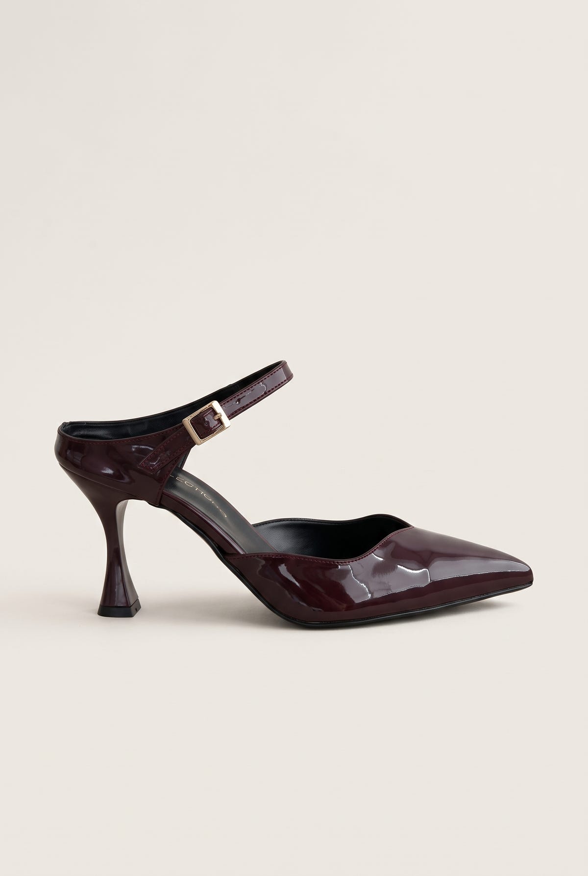 Stiletto Heel Mules D'Orsay - Bordeaux Patent