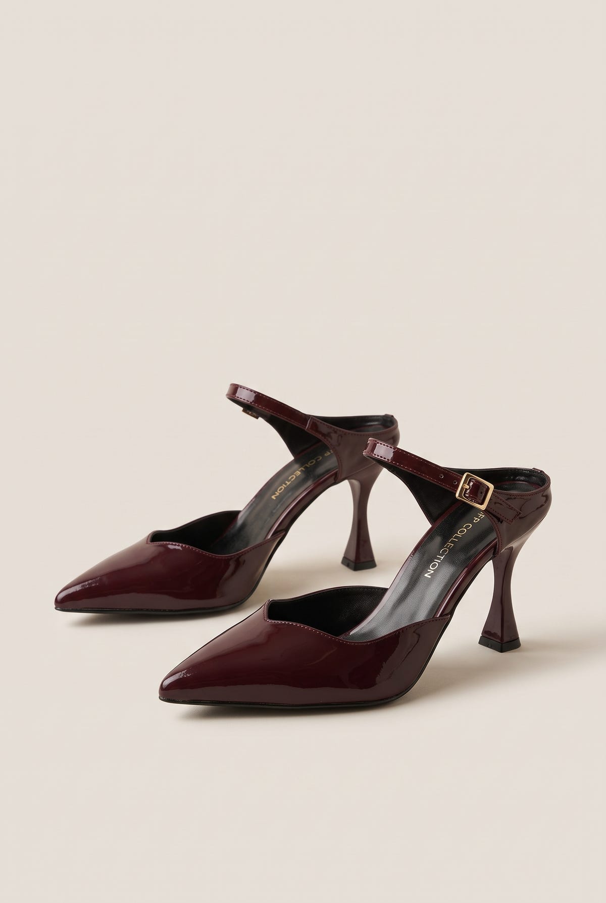 Stiletto Heel Mules D'Orsay - Bordeaux Patent