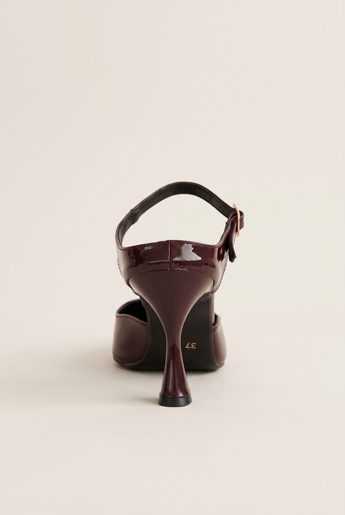 Stiletto Heel Mules D'Orsay - Bordeaux Patent