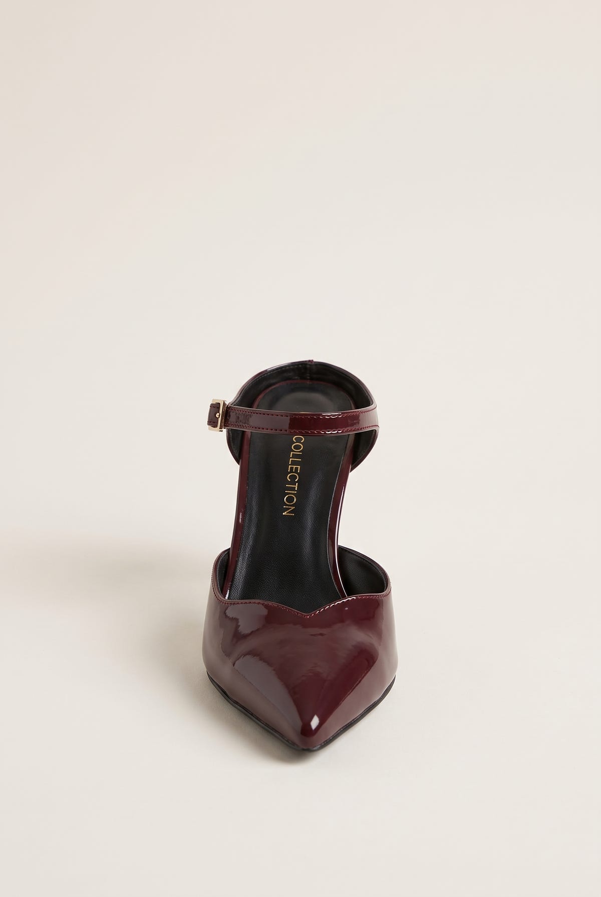 Stiletto Heel Mules D'Orsay - Bordeaux Patent