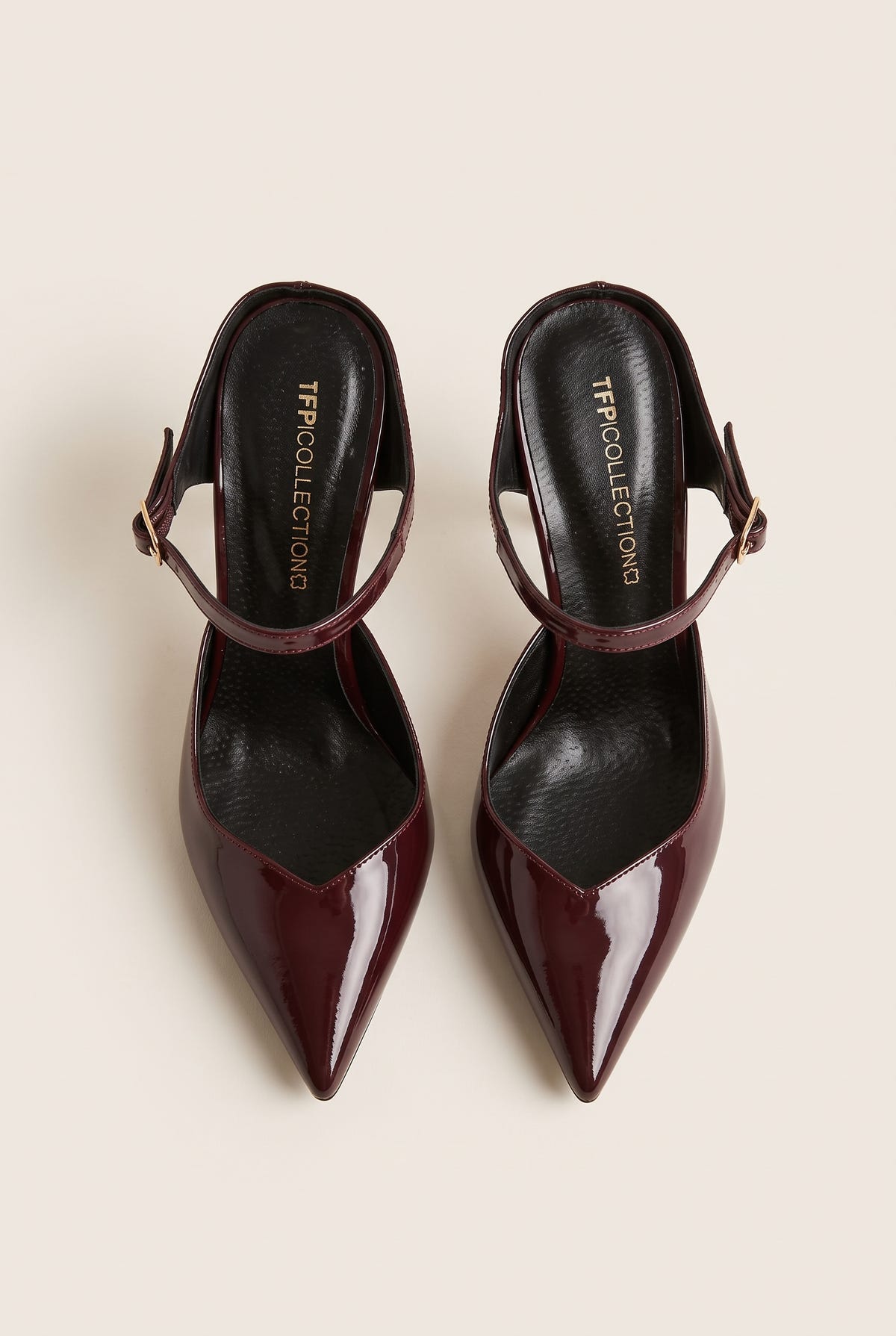 Stiletto Heel Mules D'Orsay - Bordeaux Patent