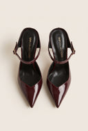 Stiletto Heel Mules D'Orsay - Bordeaux Patent