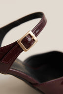 Stiletto Heel Mules D'Orsay - Bordeaux Patent