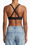 Bikini Top Crossback Tie Front - Black