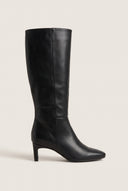 Kitten Heel Boots Pointed Toe - Black Matte