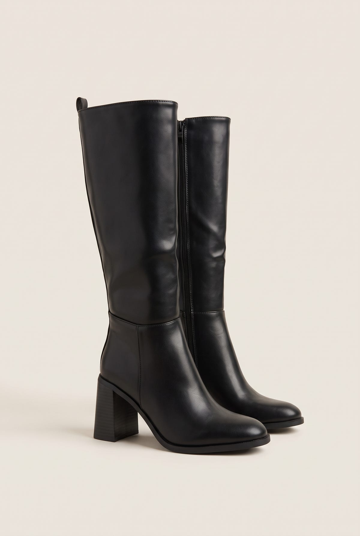 Block Heel Boots - Black Matte