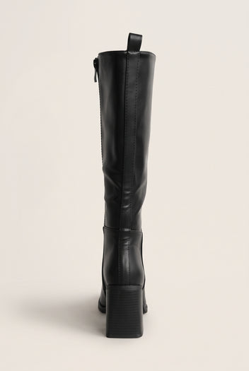 Block Heel Boots - Black Matte