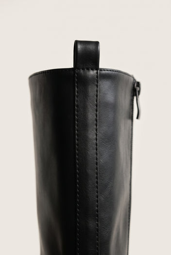 Block Heel Boots - Black Matte