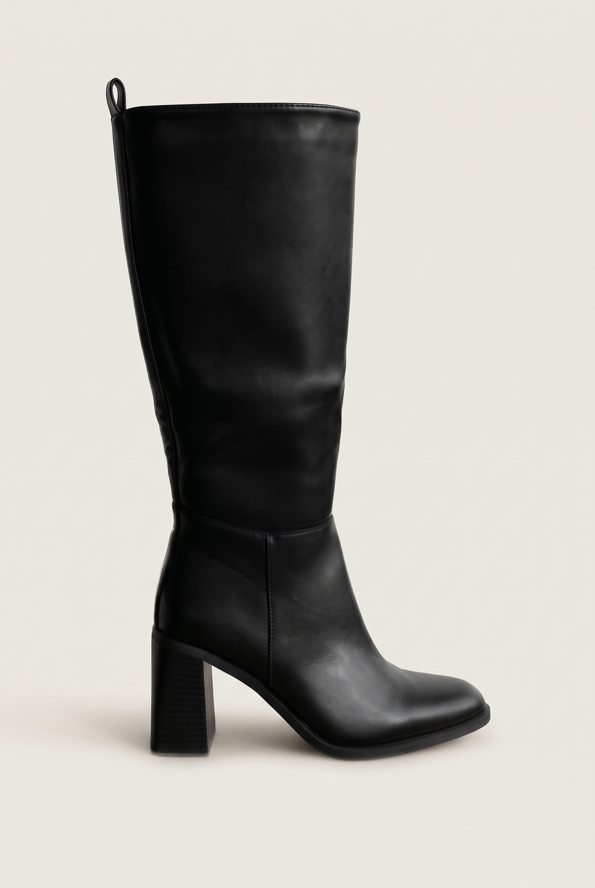 Block Heel Boots - Black Matte