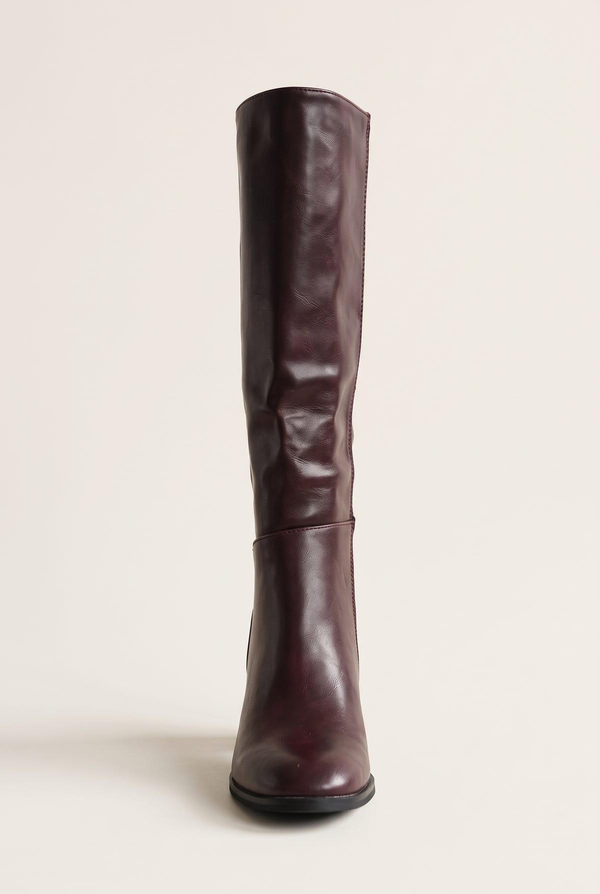 Block Heel Boots - Wine Matte