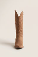 Cowboy Boots Pointed Toe - Camel Suede